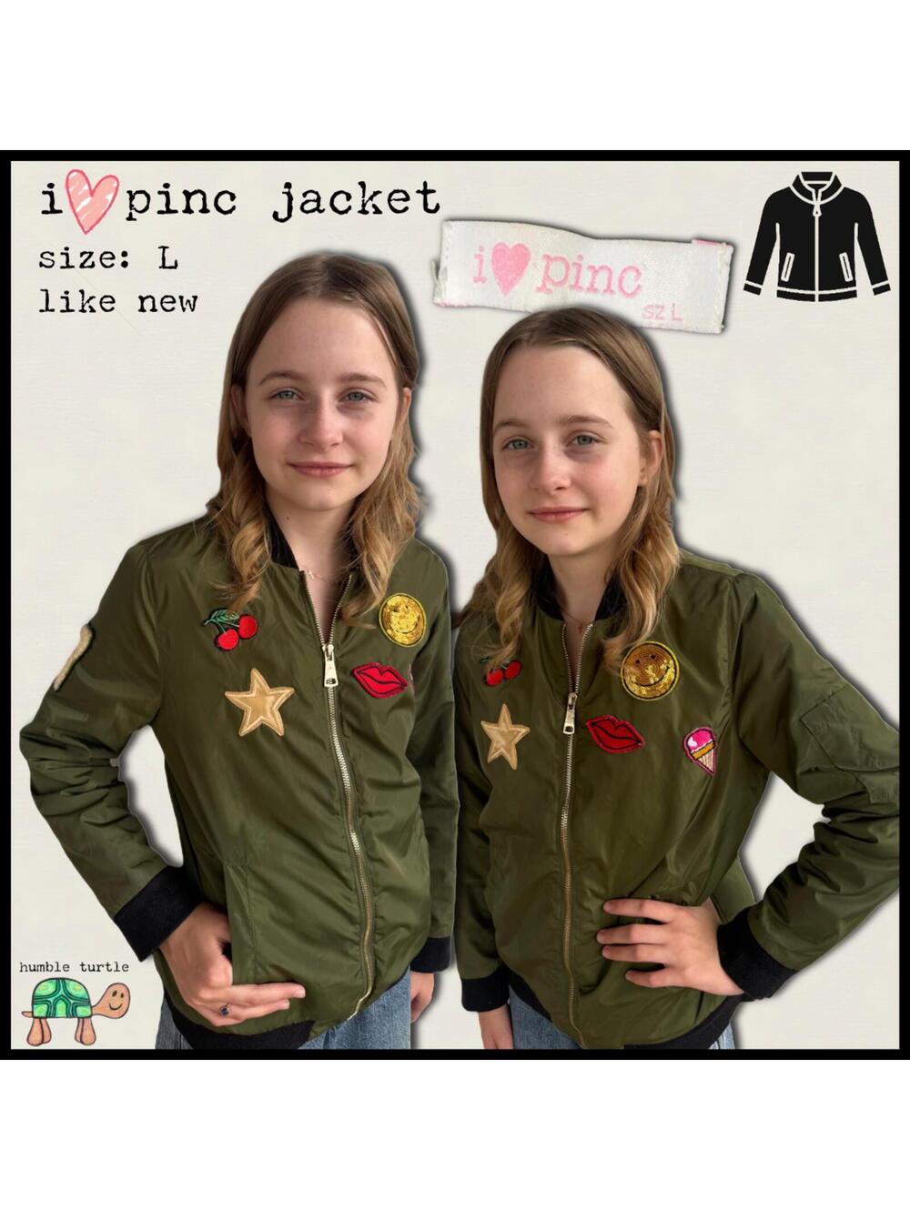 i ❤ pinc (Pinc Premium) Olive Green Bomber Jacket | Size L | Excellent Condition